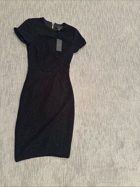 Ted Baker Black Short-Sleeve Midi Sheath Dress